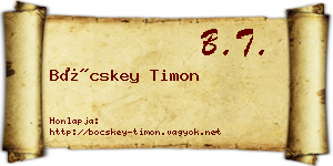 Böcskey Timon névjegykártya